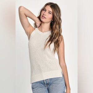 Lulu's Cream Knit Pointelle Tank Top